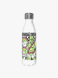Star Wars The Mandalorian Mando Checks White Stainless Steel Water Bottle