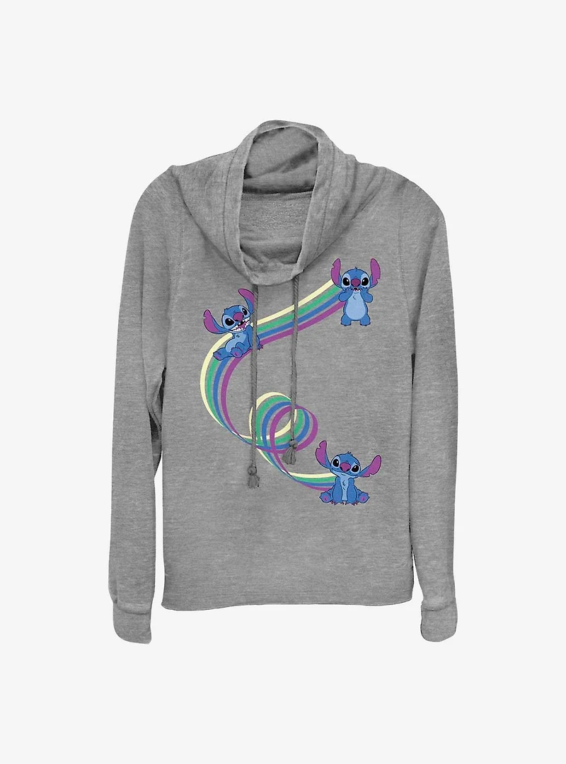 Disney Lilo & Stitch Ribbon Stitches Cowl Neck Long-Sleeve Top