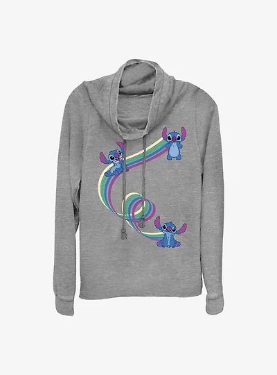 Disney Lilo & Stitch Ribbon Stitches Cowl Neck Long-Sleeve Top