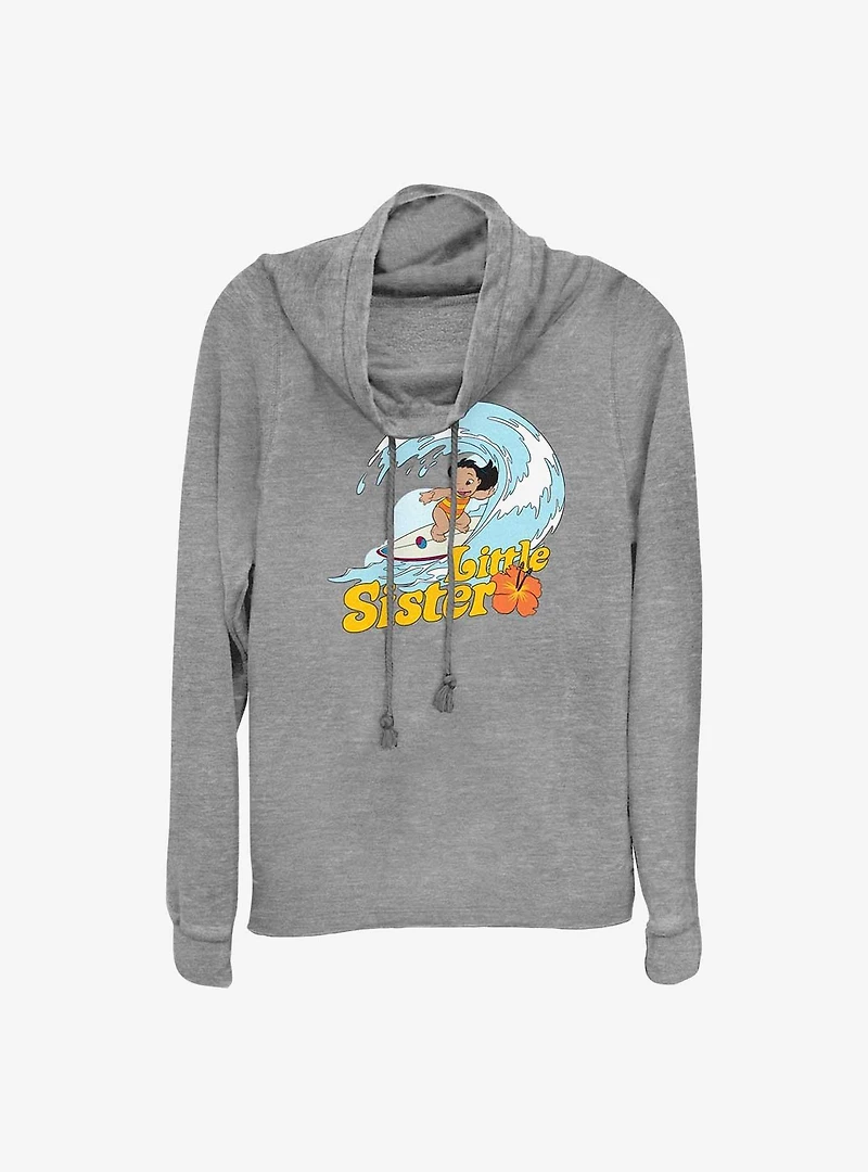 Disney Lilo & Stitch Little Sister Cowl Neck Long-Sleeve Top