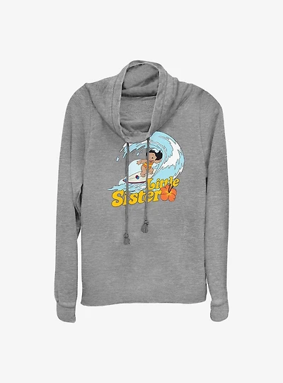 Disney Lilo & Stitch Little Sister Cowl Neck Long-Sleeve Top