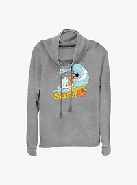 Disney Lilo & Stitch Little Sister Cowl Neck Long-Sleeve Top