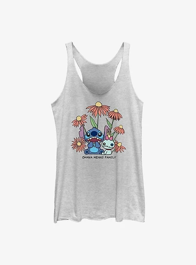 Disney Lilo & Stitch Chibi Floral Girls Tank