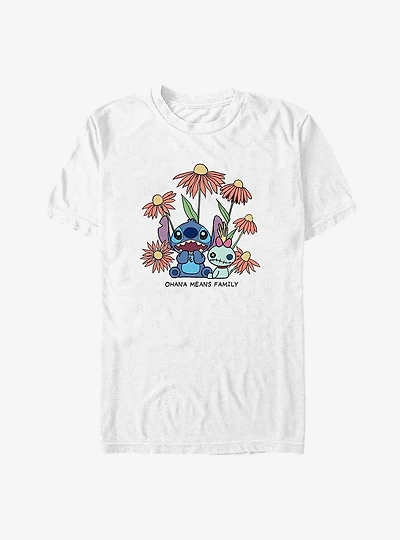 Disney Lilo & Stitch Chibi Floral T-Shirt