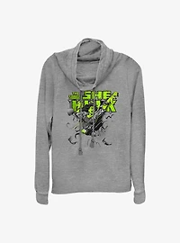 Marvel She Hulk Breakthrough Cowl Neck Long-Sleeve Girls Top