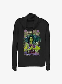 Marvel She Hulk Will Not Be Silenced Cowl Neck Long-Sleeve Girls Top
