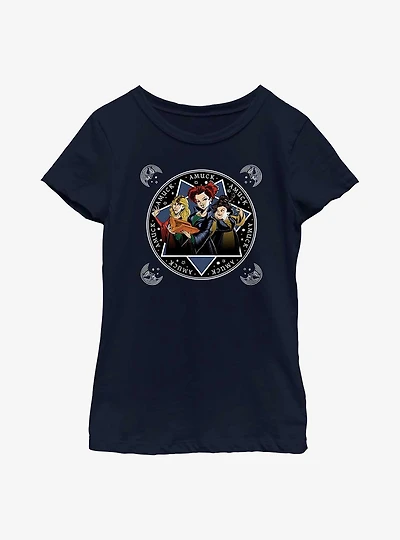 Disney Hocus Pocus Sanderson Sisters Cartoon Style Youth Girls T-Shirt