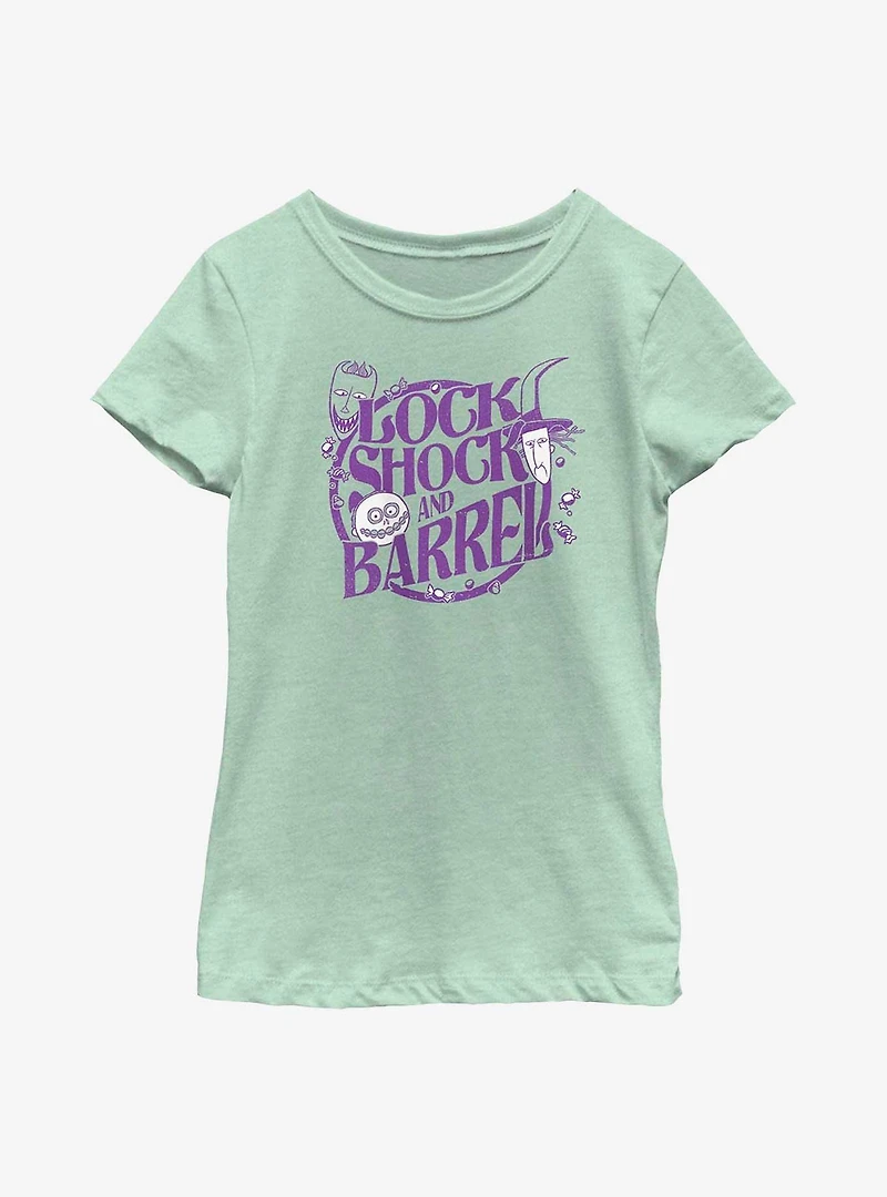 Disney The Nightmare Before Christmas Lock, Shock And Barrel Youth Girls T-Shirt