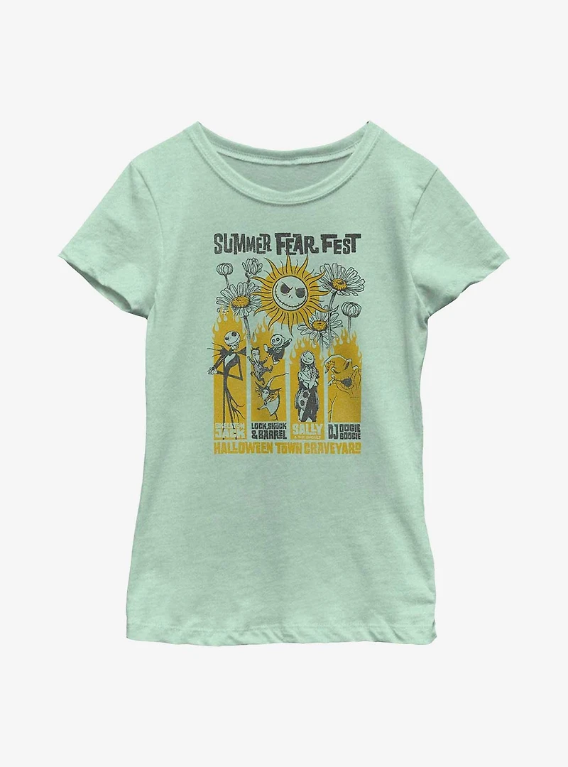 Disney The Nightmare Before Christmas Summer Fest Poster Panels Youth Girls T-Shirt