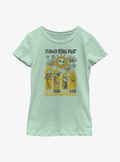 Disney The Nightmare Before Christmas Summer Fest Poster Panels Youth Girls T-Shirt