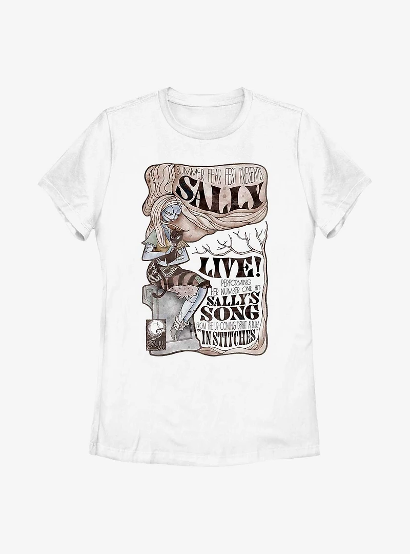 Disney The Nightmare Before Christmas Fest Sally Watercolor Womens T-Shirt