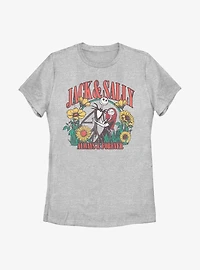 Disney The Nightmare Before Christmas Jack And Sally Floral Womens T-Shirt