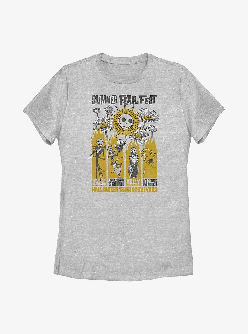 Disney The Nightmare Before Christmas Summer Fest Poster Panels Womens T-Shirt
