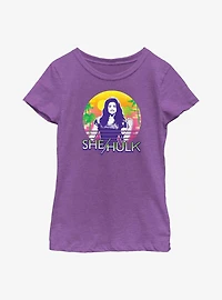 Marvel She-Hulk Icon Retro Sunset Youth Girls T-Shirt