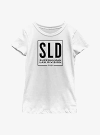 Marvel She-Hulk Superhuman Law Division Logo Youth Girls T-Shirt
