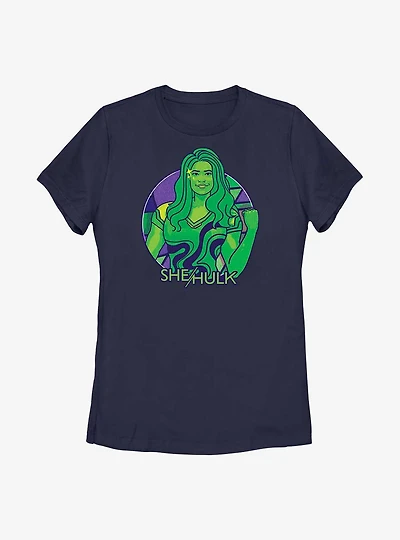 Marvel She-Hulk Color Block Circle Badge Womens T-Shirt