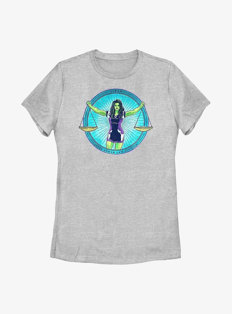 Marvel She-Hulk Superhuman Law Division Badge Womens T-Shirt