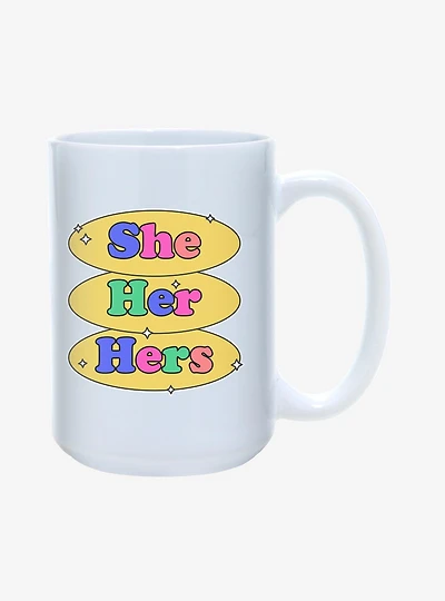 She Her Hers Pronouns Pride Mug 15oz