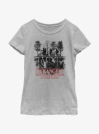 Stranger Things Upside Down Silhouette Youth Girls T-Shirt