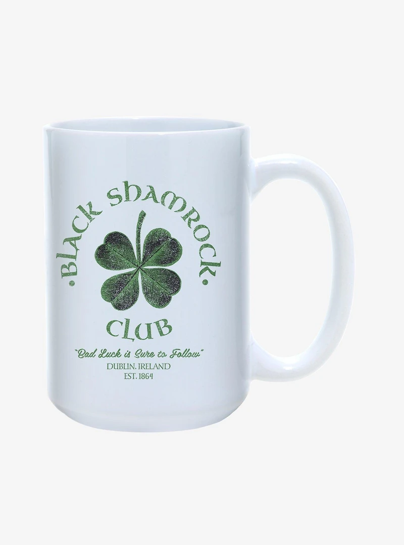 St. Paddy's Black Shamrock Club Mug 15oz