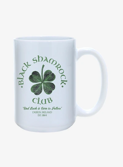 St. Paddy's Black Shamrock Club Mug 15oz