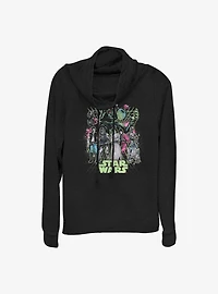 Star Wars Neon Galaxy Cowl Neck Long-Sleeve Top