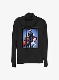 Star Wars Skywalker Family Portrait Cowl Neck Long-Sleeve Top