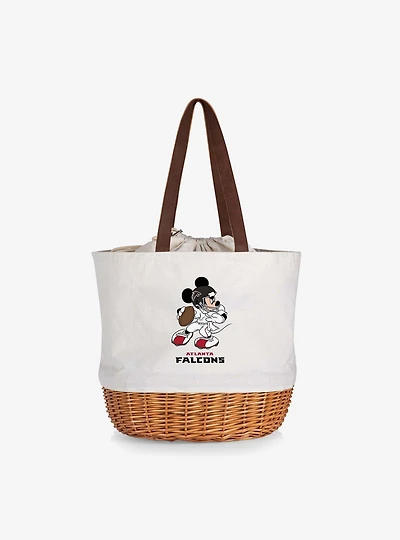 Disney Mickey Mouse NFL Atlanta Falcons Canvas Willow Basket Tote