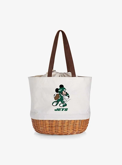 Disney Mickey Mouse NFL New York Jets Canvas Willow Basket Tote
