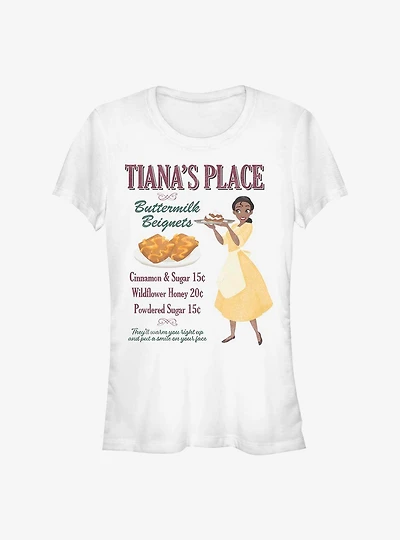 Disney the Princess and Frog Tiana's Place Buttermilk Beignets Girls T-Shirt