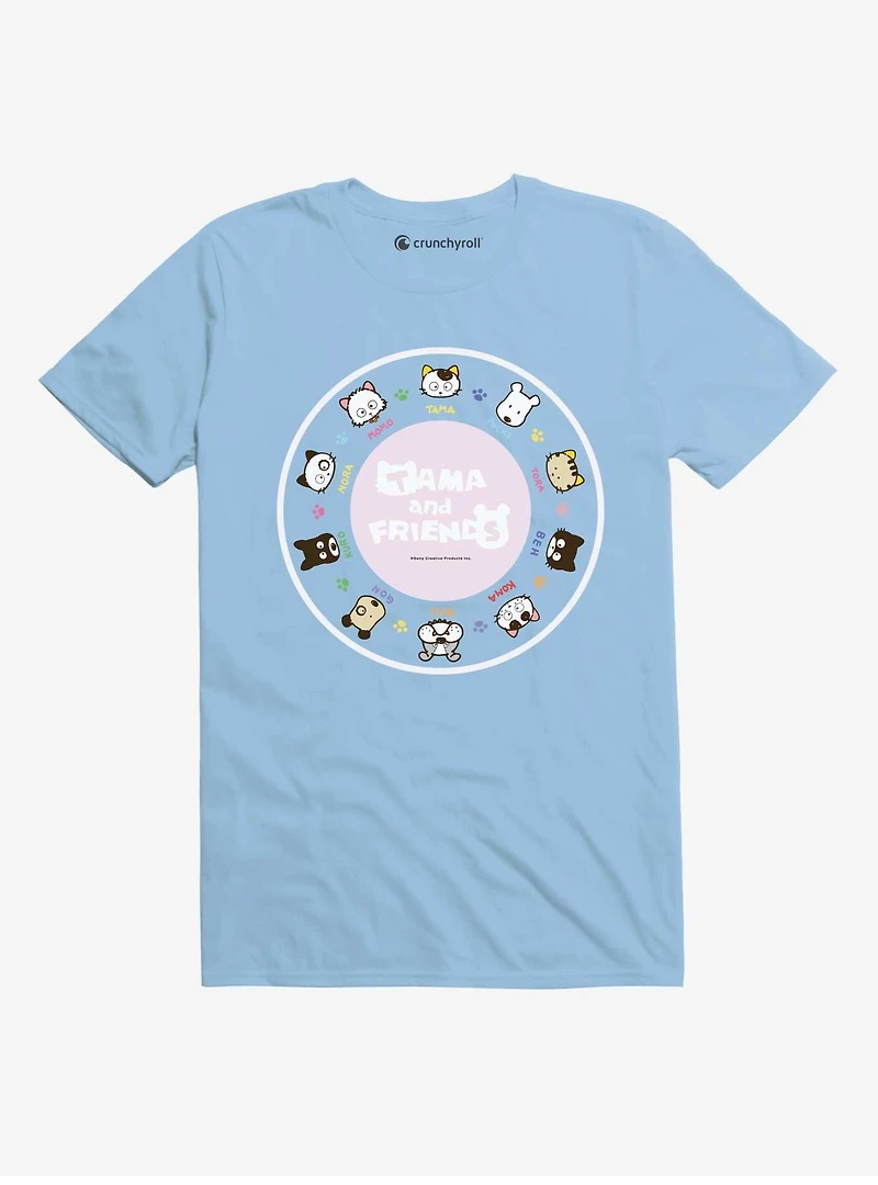 Tama And Friends Cat Circle Group T-Shirt