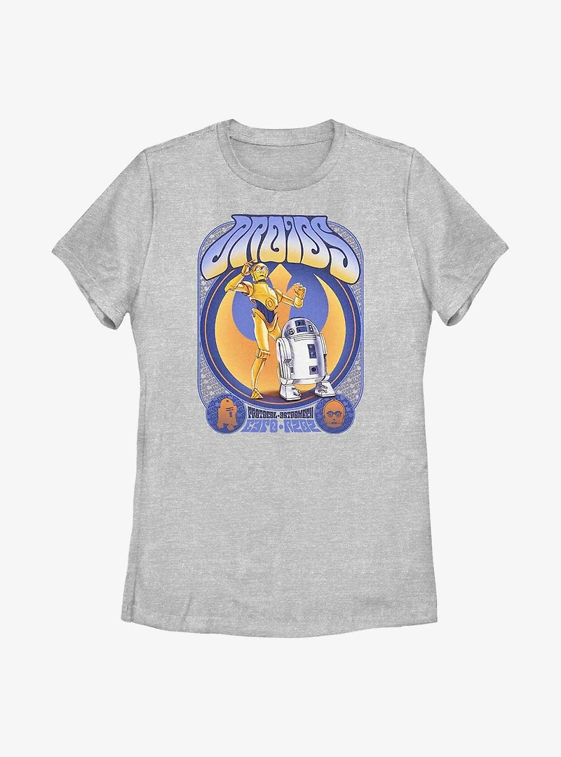 Star Wars Droids C-3PO & R2-D2 Groovy Womens T-Shirt