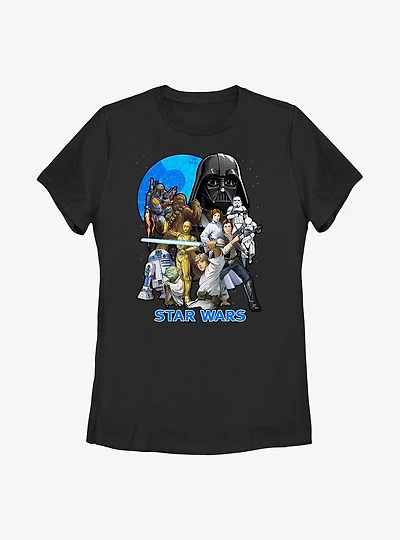 Star Wars Illustrated Poster Womens T-Shirt