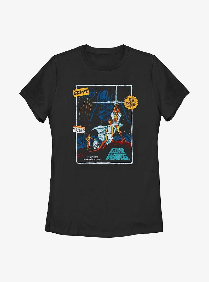 Star Wars Vintage Sci-Fi Rental Womens T-Shirt