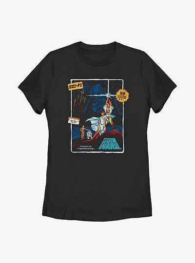Star Wars Vintage Sci-Fi Rental Womens T-Shirt