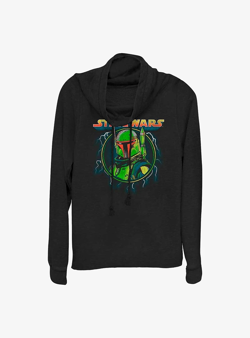 Star Wars The Mandalorian Boba Badge Cowl Neck Long-Sleeve Top