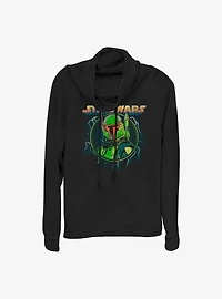 Star Wars The Mandalorian Boba Badge Cowl Neck Long-Sleeve Top