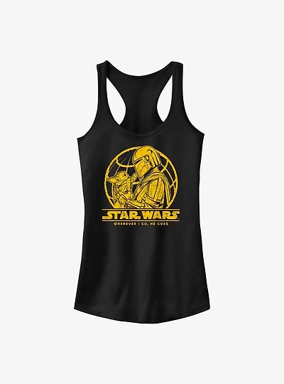 Star Wars The Mandalorian I Go He Goes Girls Tank