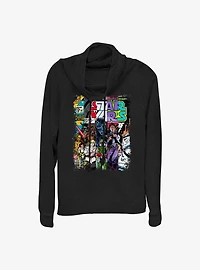 Star Wars Classic Comic Strips Cowl Neck Long-Sleeve Top