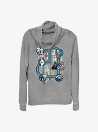 Star Wars Death Map Cowl Neck Long-Sleeve Top