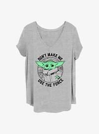 Star Wars The Mandalorian Don't Make Me Grogu Girls T-Shirt Plus