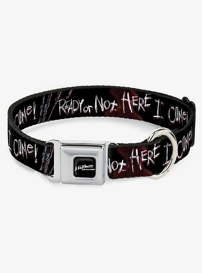 A Nightmare on Elm Street "Ready or Not... Here I Come" Seatbelt Buckle Dog Collar