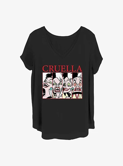 Disney Cruella Cruel Expressions Girls T-Shirt Plus