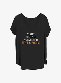 Disney Hocus Pocus Mary, Sarah, Winifred Girls T-Shirt Plus Size