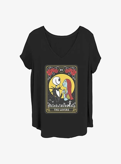 The Nightmare Before Christmas Jack & Sally The Lovers Tarot Girls T-Shirt Plus Size