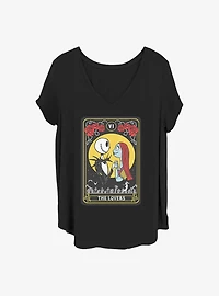 The Nightmare Before Christmas Jack & Sally The Lovers Tarot Girls T-Shirt Plus Size