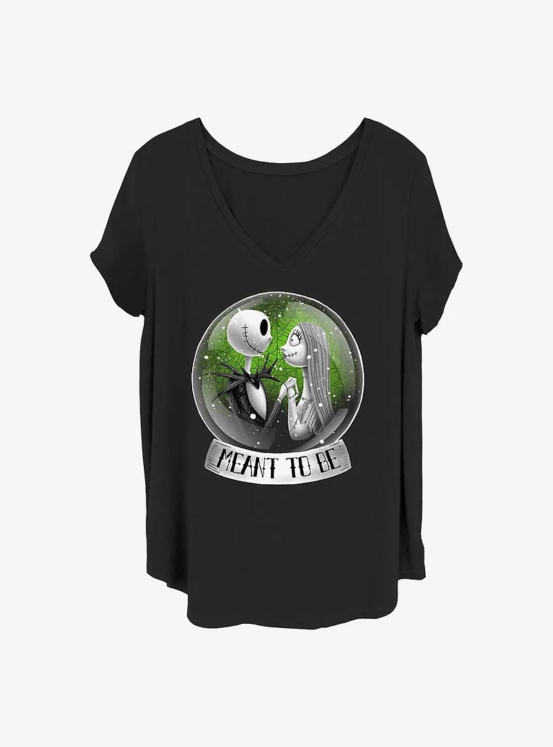 Disney The Nightmare Before Christmas Jack And Sally Snow Globe Girls T-Shirt Plus