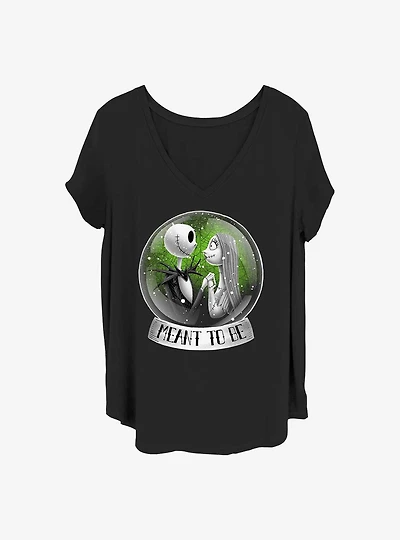 Disney The Nightmare Before Christmas Jack And Sally Snow Globe Girls T-Shirt Plus