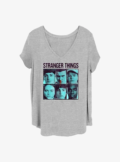 Stranger Things Halftone Gang Girls T-Shirt Plus