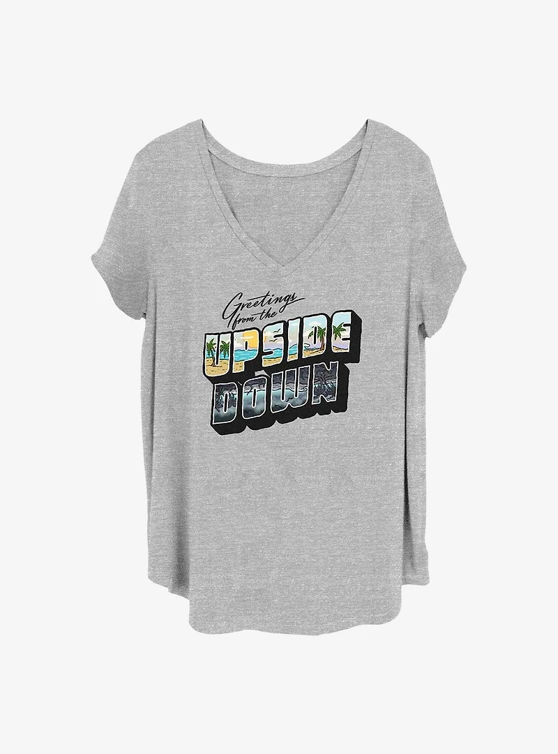 Stranger Things Upside Down Postcard Girls T-Shirt Plus